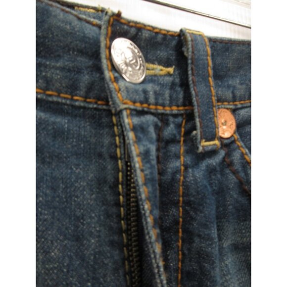 True Religion Jeans 31 Joey Big T Flare Denim Embroidered Y2K 31X33 - Picture 2 of 13